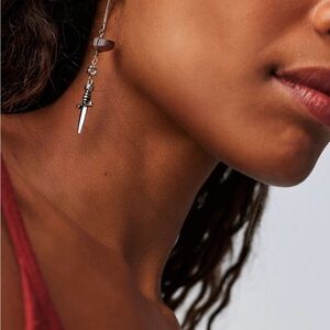 Free People Sorens Hoop Set * Solver Tigers Eye Earrings *NWT